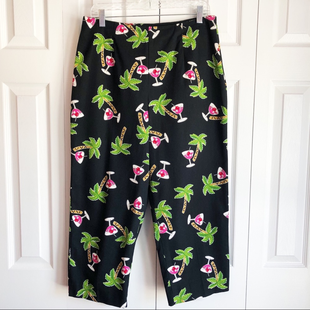 Vintage Briggs New York Black Martini Cocktail High-Rise Capris